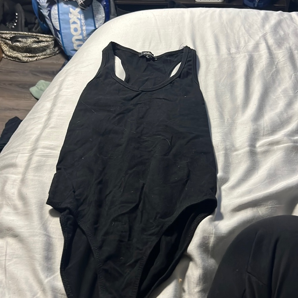 Plain black bodysuit